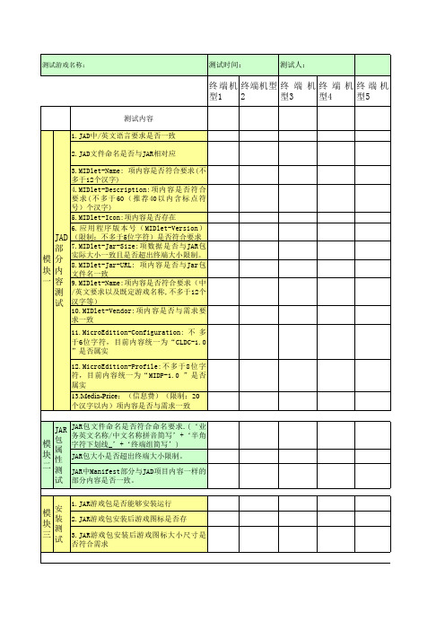 游戏测试案例