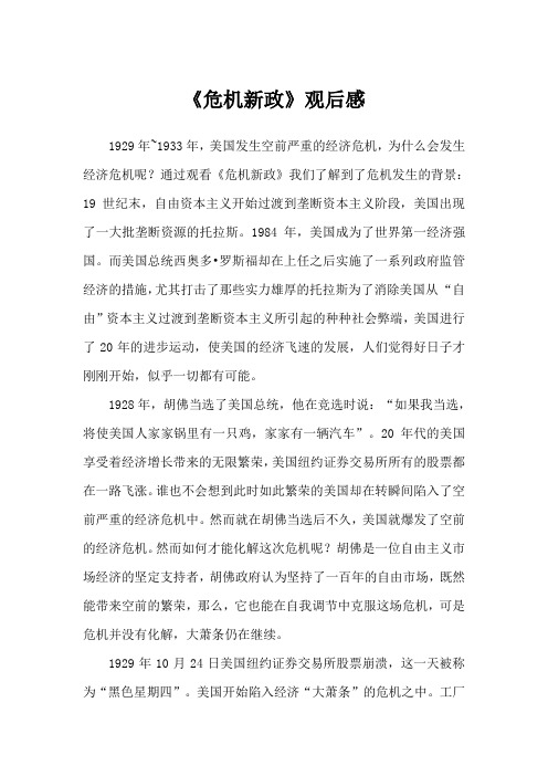 危机新政观后感