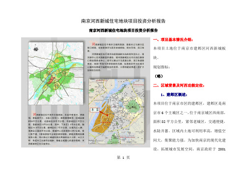 南京河西新城住宅地块项目投资分析精品文档15页