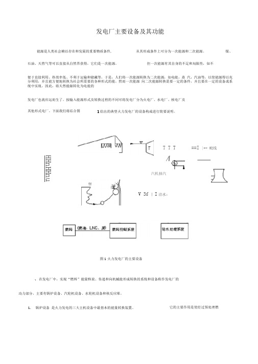 发电厂主要设备及其功能