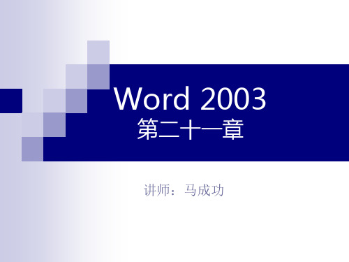 马成功word2003制表位功能专项讲解