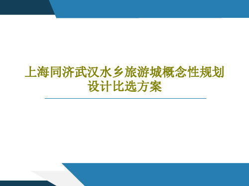 上海同济武汉水乡旅游城概念性规划设计比选方案共86页