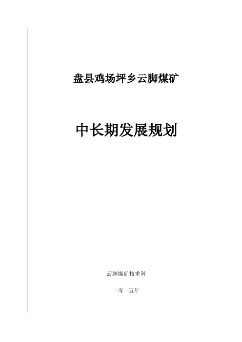 煤矿中长期发展规划