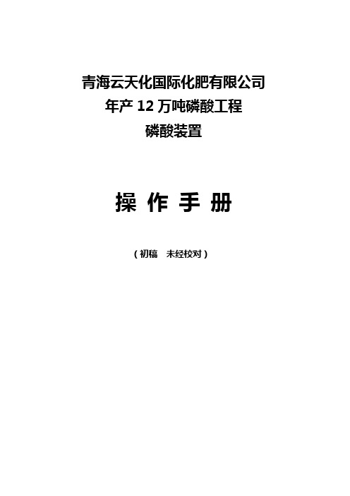 云天化磷酸装置操作手册