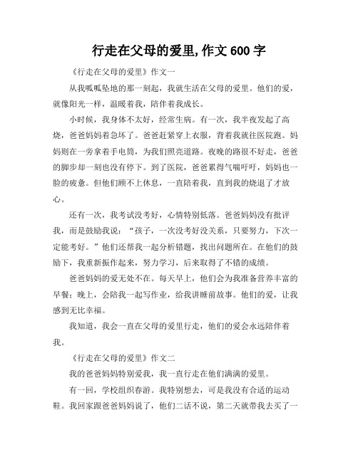 行走在父母的爱里,作文600字