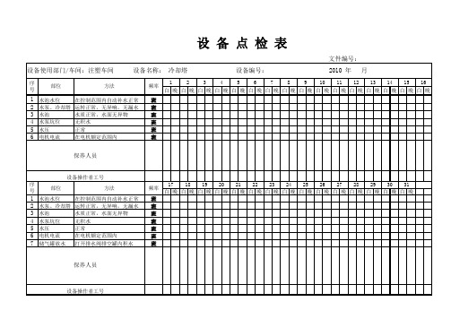 冷却塔点检表