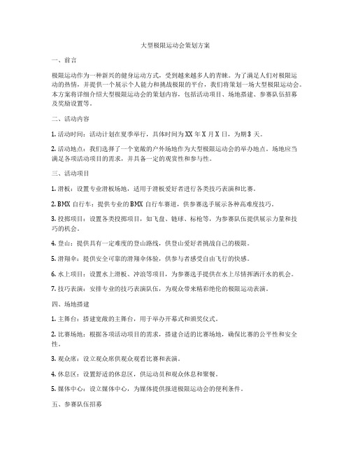 大型极限运动会策划方案