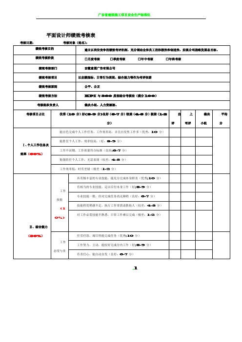 广告公司所有岗位绩效考核表