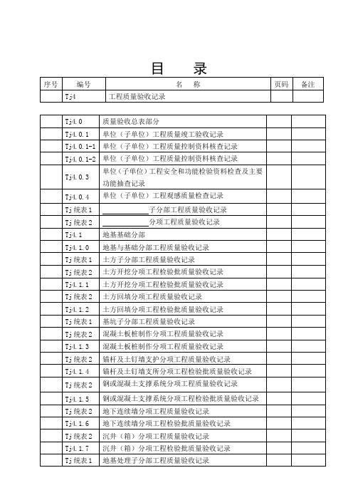 工程质量验收记录表格_---建筑工程质量验收资料四