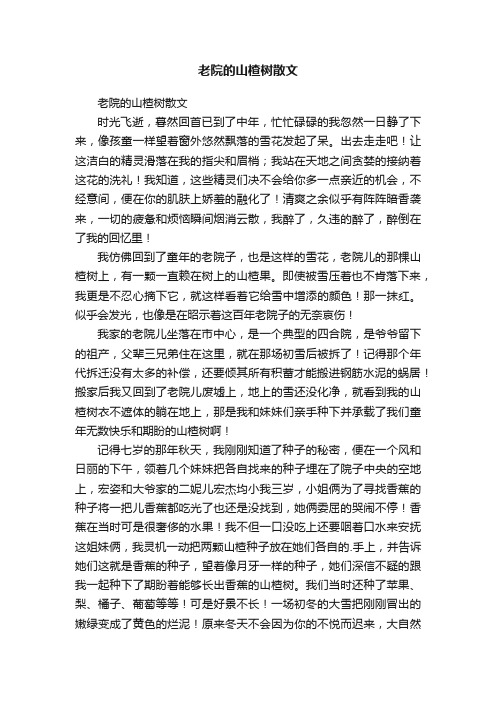 老院的山楂树散文