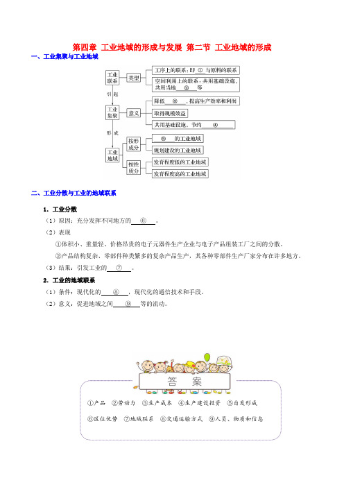 文库上传2016-2017年高中地理 第四章 工业地域的形成与发展 第二节 工业地域的形成练习 新人