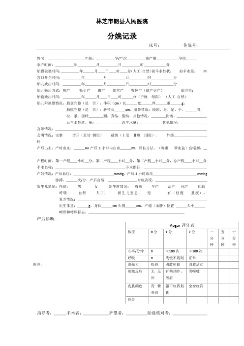 分娩记录