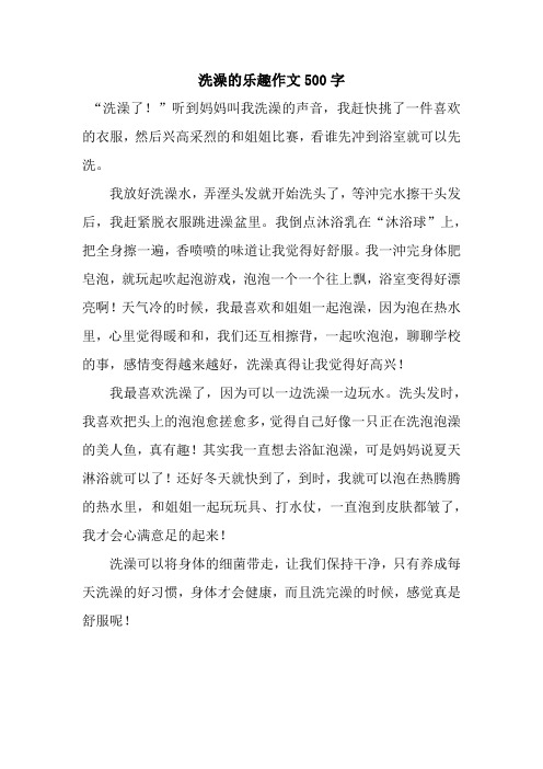 洗澡的乐趣作文500字