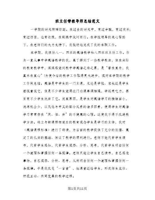 班主任带教导师总结范文(4篇)