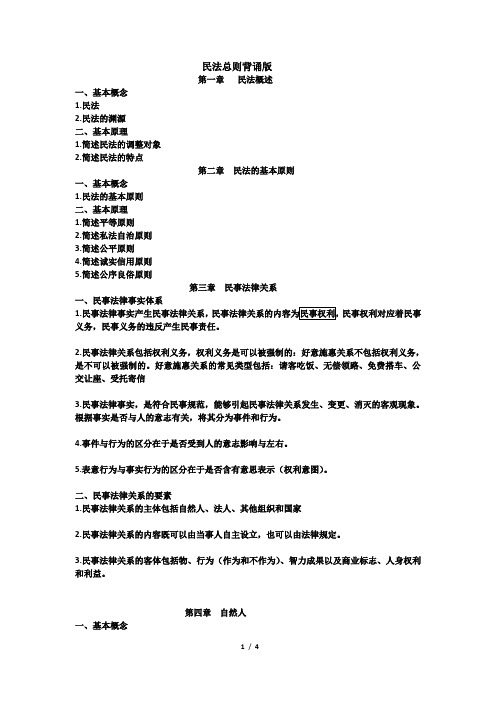 民法总则背诵版