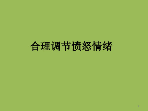 中小学主题班会课件—合理调节愤怒情绪