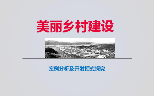 2019-2020美丽乡村建设乡村振兴案例分析及开发模式探究PPT讲稿[50张幻灯片可编辑]