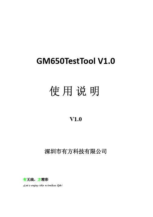 GM650TestTool使用说明