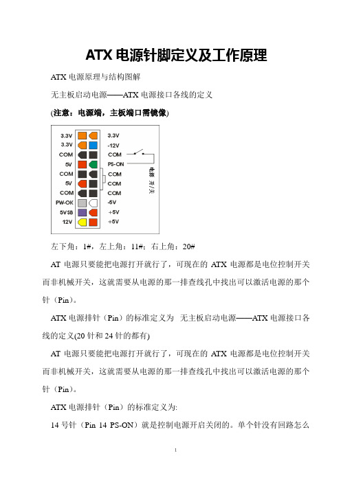 ATX电源针脚定义