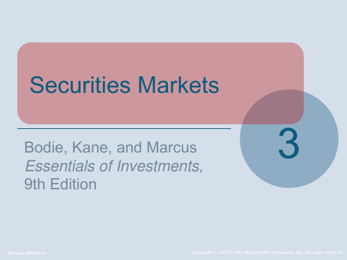 Chap003投资学(英)《Securities Markets》