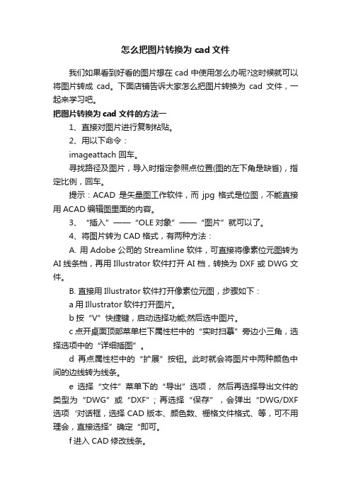 怎么把图片转换为cad文件