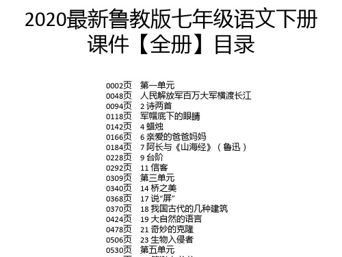 2020最新鲁教版七年级语文下册课件【全册】