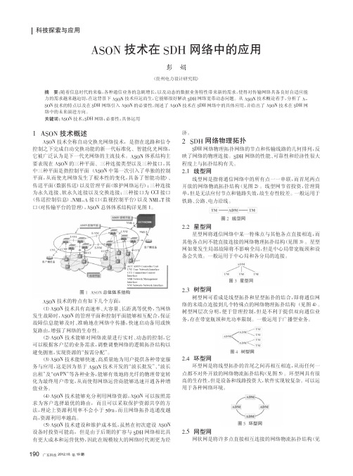 ASON技术在SDH网络中的应用