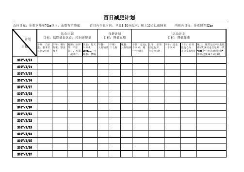 百日减肥计划