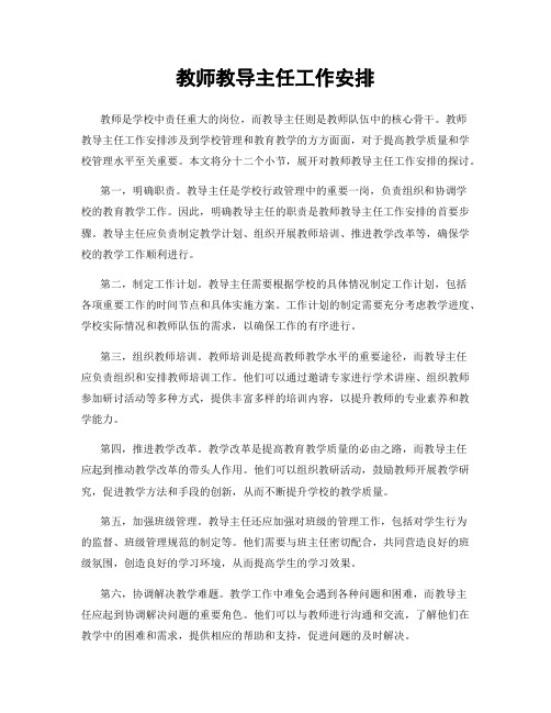 教师教导主任工作安排