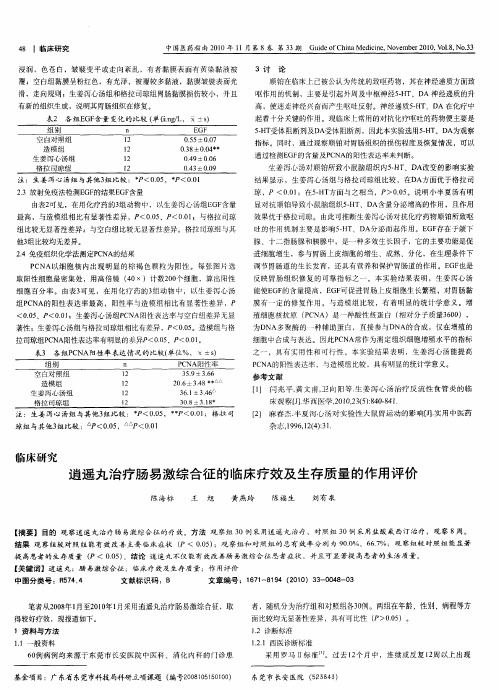 逍遥丸治疗肠易激综合征的临床疗效及生存质量的作用评价