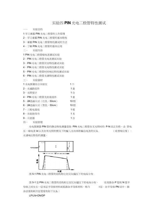 实验四PIN光电二极管特性测试