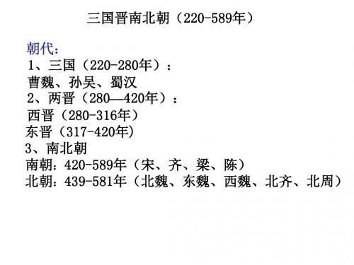 2017年通史复习--三国两晋南北朝