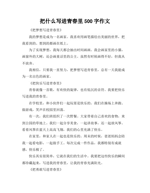 把什么写进青春里500字作文