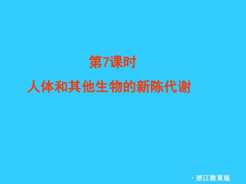 浙江省绍兴市中考科学一轮复习第7课时《人体和其他生物的新陈代谢》课件浙教版