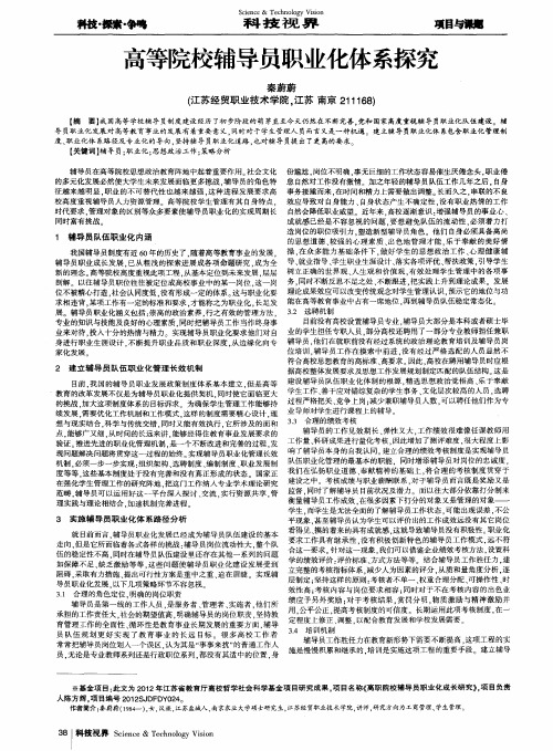 高等院校辅导员职业化体系探究