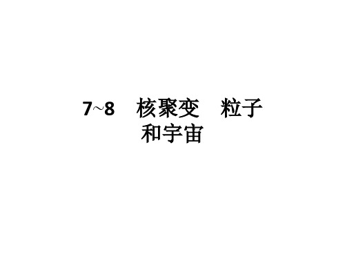 高中物理人教版选修3-5课件第十九章7~8核聚变粒子和宇宙