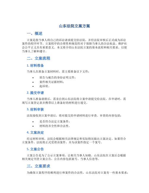 山东法院立案方案