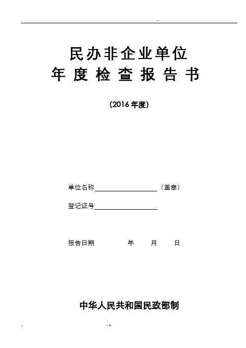 民办非企业单位年检报告书