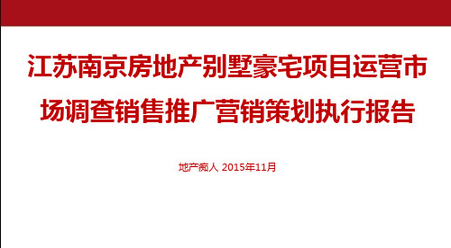 白银时代江苏南京房地产别墅豪宅项目运营市场调查销售推广营销策划执行报告