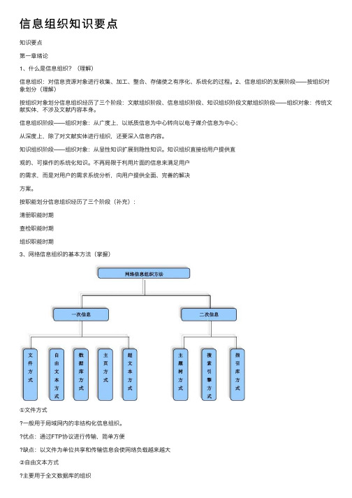 信息组织知识要点