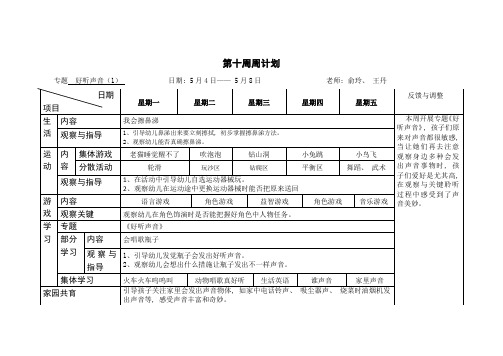 好听的声音周计划