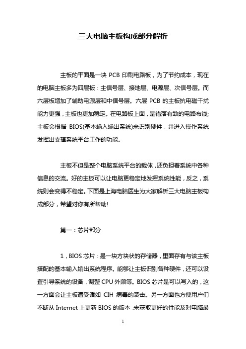 三大电脑主板构成部分解析