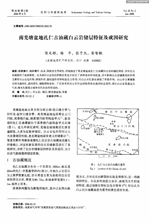 南羌塘盆地扎仁古油藏白云岩储层特征及成因研究