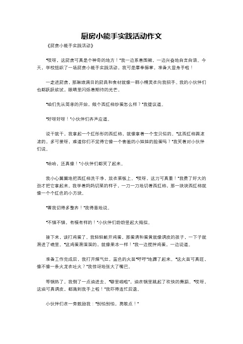 厨房小能手实践活动作文