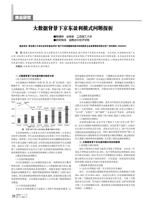 大数据背景下京东盈利模式问题探析