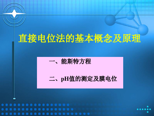 3.2.1直接电位法的基本概念及原理