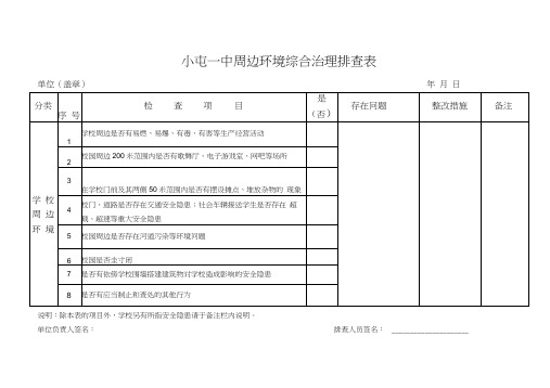 学校周边环境综合治理排查表