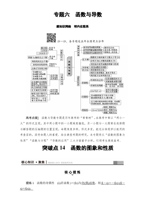 2017届高三文科数学二轮复习：第1部分 专题6 突破点14 函数的图象和性质