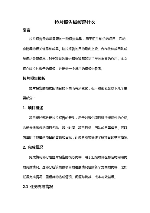 拉片报告模板是什么