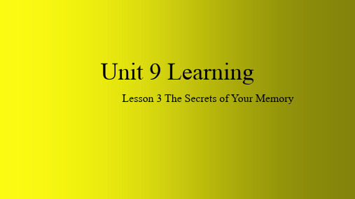 Unit 9 Learning Lesson 3 教学课件-高中英语北师大版必修第三册